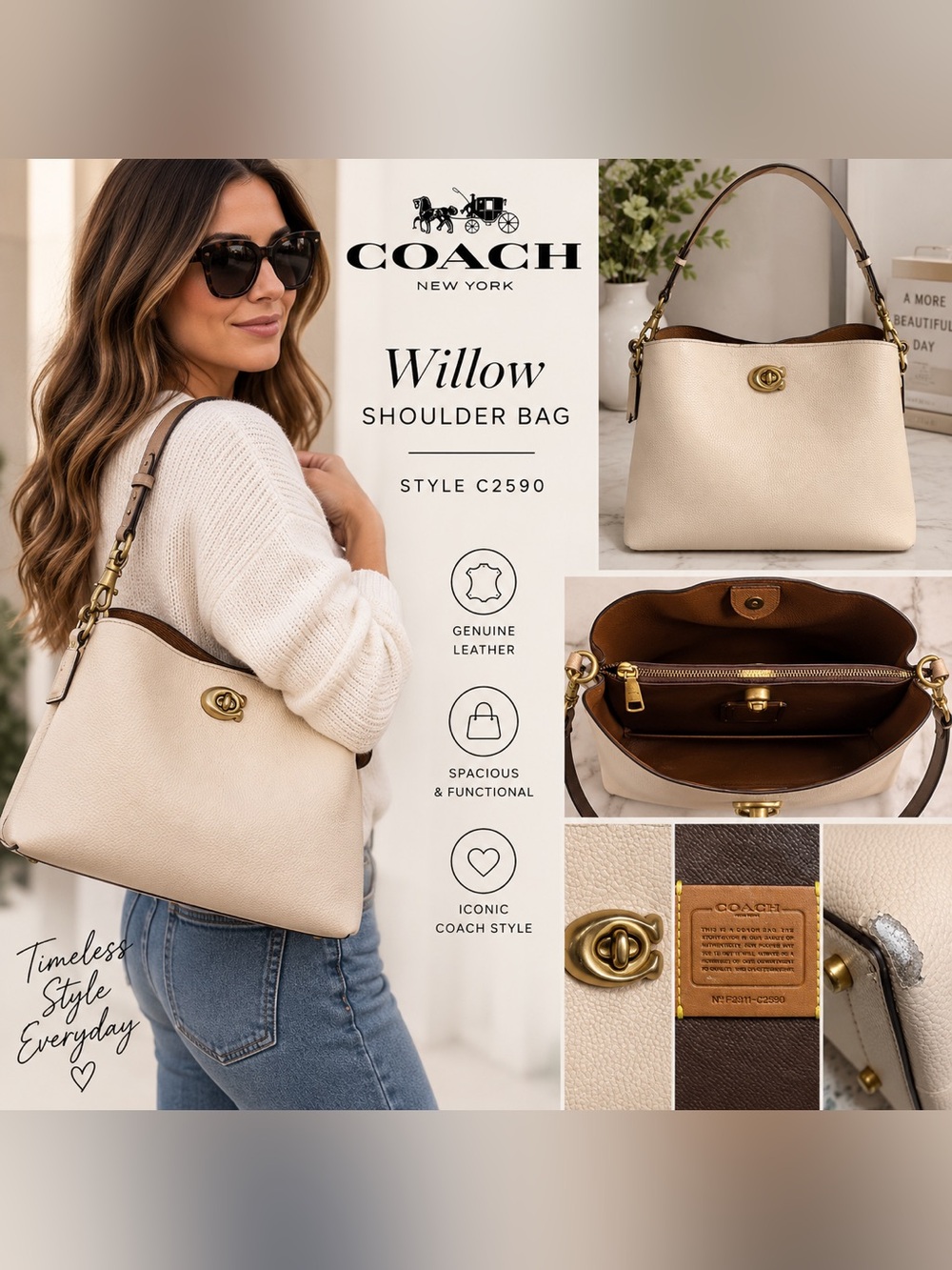 Next, we’re gonna do the Coach Willow shoulder bag in style of C2590